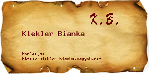 Klekler Bianka névjegykártya