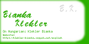 bianka klekler business card